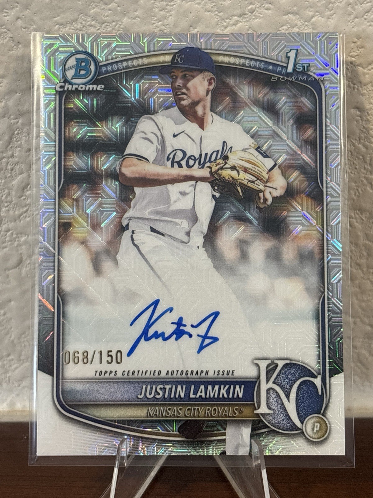 JUSTIN LAMKIN 2025 BOWMAN CHROME DRAFT 1ST HTA CHOICE AUTO /150 Q6320