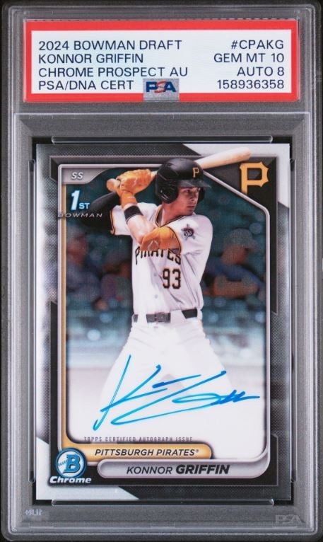 2024 Bowman Draft - Chrome Prospect Auto Konnor Griffin #CPA-KG Rookie - PSA 10