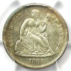 1861-S Seated Liberty Dime 10C Coin - Certified PCGS XF Detail (EF) - Rare Date!
