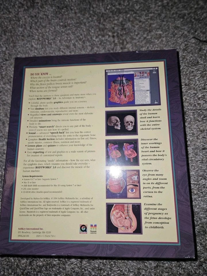 Body Works 3.0 PC Big Box Video Game Educational For Mac Computers NEW Sealed - Image 2 of 2
