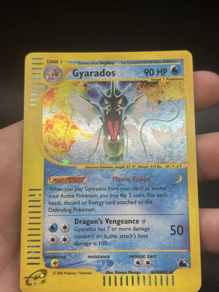2003 Pokemon Skyridge Gyarados Holo Foil Rare H10/H32 WOTC E-Reader Series - Image 4 of 4
