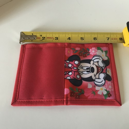 Minnie Mouse Bi-Fold Wallet Kids Children’s Red & Pink Floral - Picture 7 of 11