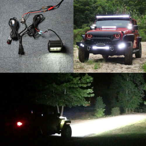 2 Way High Beam Wiring Harness Kit Rocker Switch LED Work Light Bar Loom 12v 30A - Picture 4 of 8