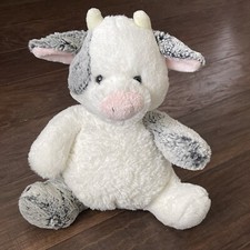Aurora Plush Cow Clementine Frosted White Black Spots Pink Nose Stuffed Animal