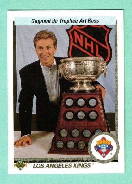 (1) WAYNE GRETZKY 1990-91 UPPER DECK FRENCH # 205 KINGS NM CARD (K4623)