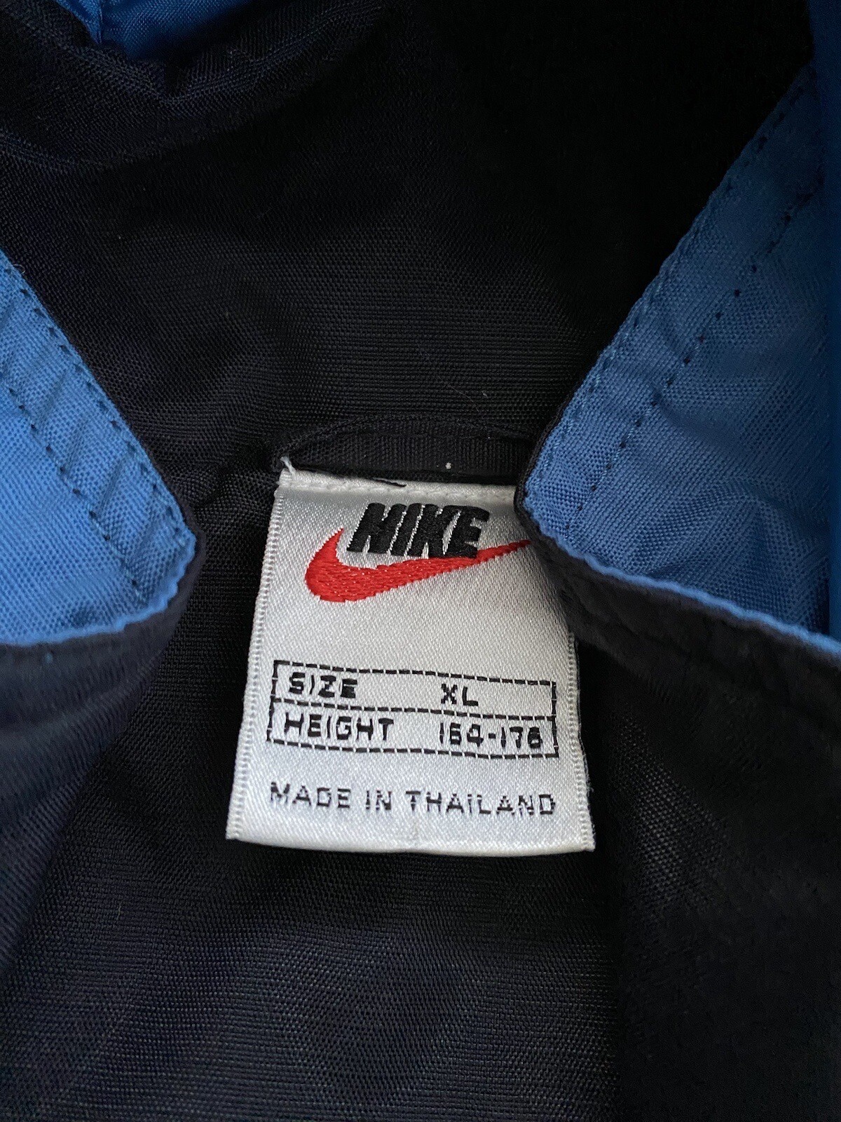 Vintage Nike Quarter Zip Hooded Windbreaker Jacket Size XL Black Blue