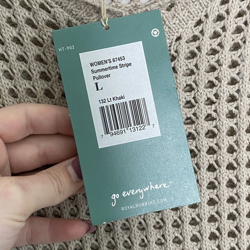 Neu mit Etikett Royal Robbins Summertime gestreifter Pullover Pulli Größe Large - Bild 7 von 10