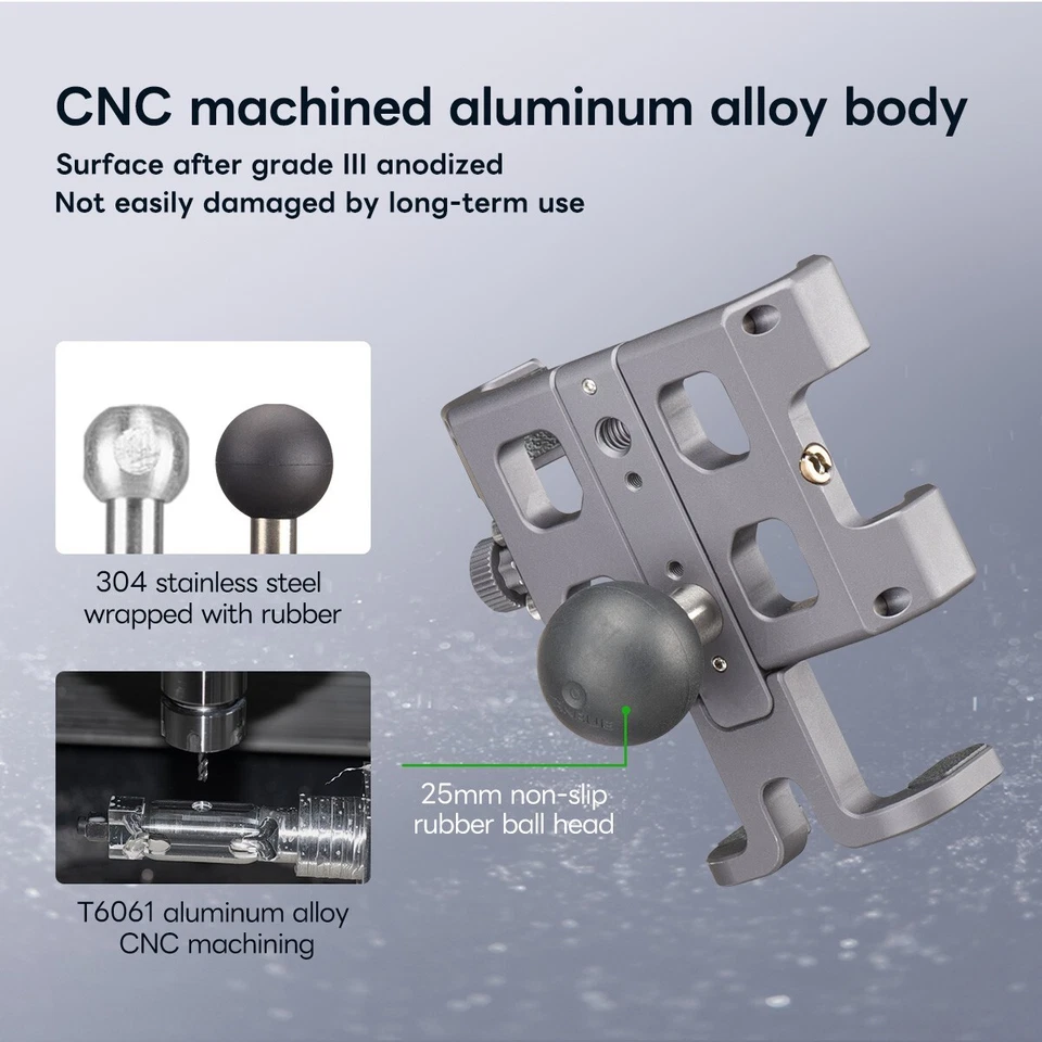 Soporte para teléfono FANAUE con bola de 1" compatible con brazo de doble enchufe de montaje RAM Foto 4 de 4