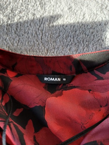 Longer Length Tunic Blouse By Roman Originals Size 10 Red And Black - Picture 6 of 6