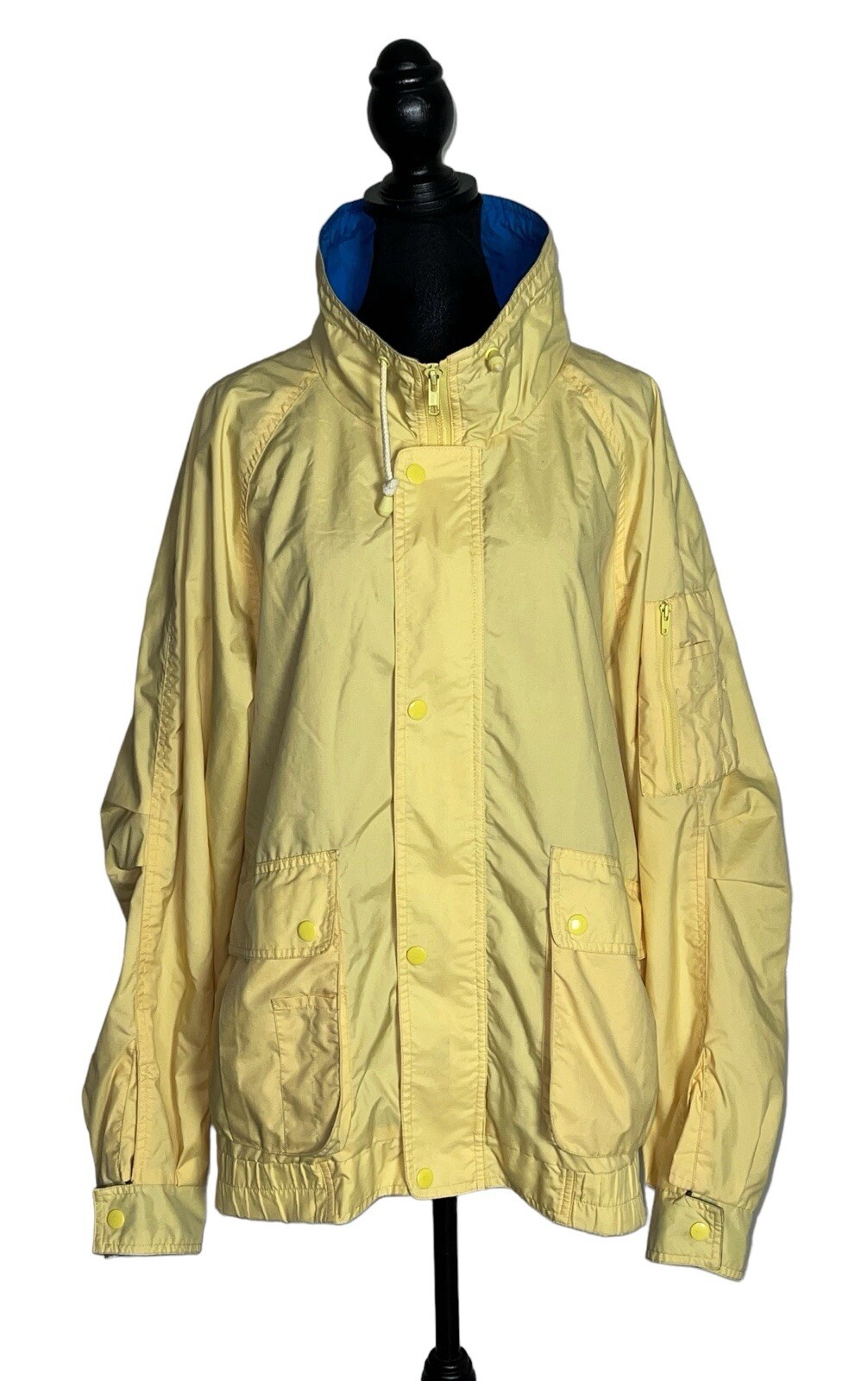 Stefano Mens Track Jacket Size Large Yellow Blue Vintage 80s 90s Windbreaker