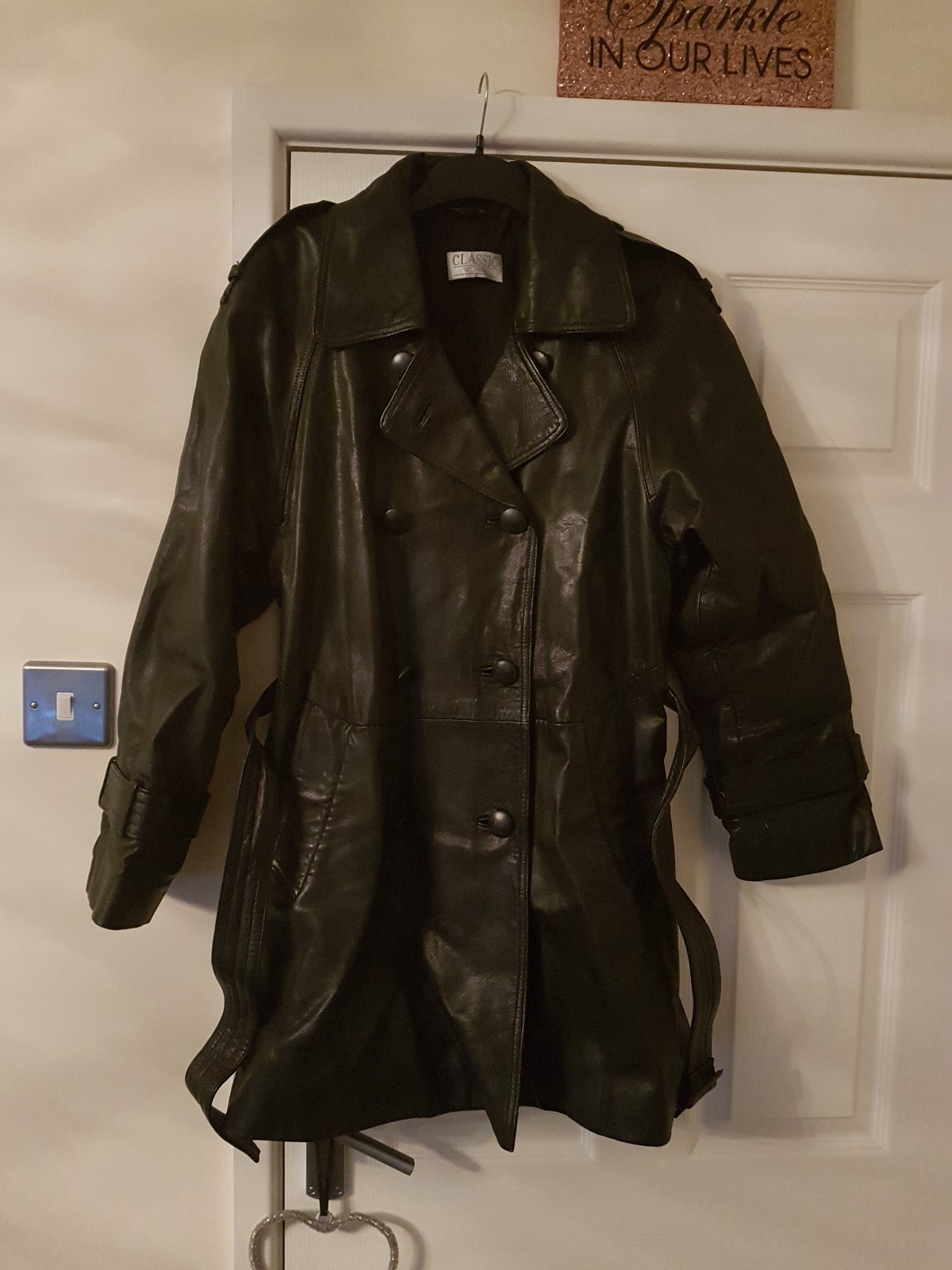 Stunning, Quality, Ladies, Size 14, Black, Real Leather, lined, Jacket Coat