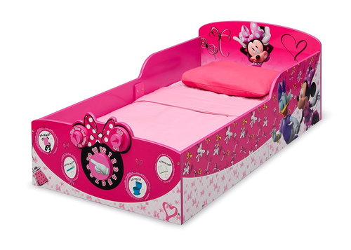 Kids Bed Wood Toddler Bed Disney Minnie Mouse Footboard Pink for Little Girls - Picture 5 of 7