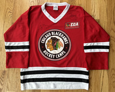 Autographed Signed Chicago Blackhawks Jersey: Eddie Olczyk, Mayers Youth 14-16