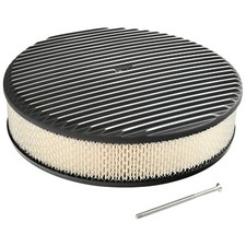 For Chevy Ford 14 X 3 Black Aluminum Full Finned Round Air Cleaner Assembly
