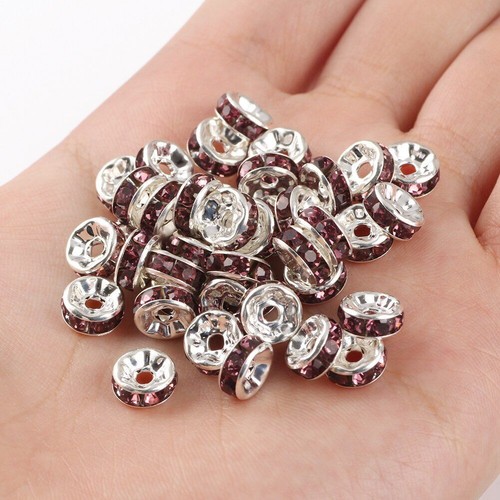 50pcs Ab Rhinestone Balls Multicolor Crystal Round Loose Spacer Beads Accessory - Picture 40 of 54