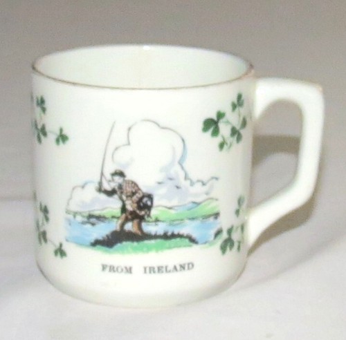 Carrigaline Pottery Cork 2.5 inch Cup - Fly Fisherman - From Ireland