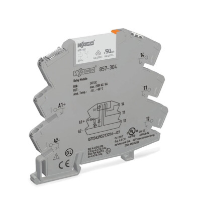 10pcs WAGO 857-304 Relay Module 1 changeover contact 24 VDC 6 A Gray New Kd