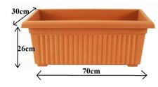 Plastic Long Trough Plant Planter Window Herb Flower Box Pot Home Outdoor Garden