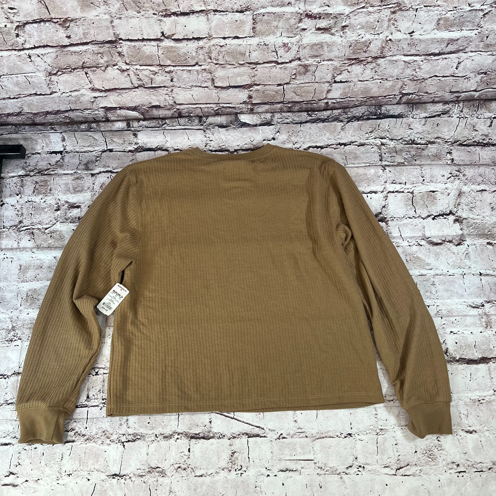 Modern Lux Women's Brown Long Sleeve Big NYC Graphic Print Thermal Shirt Size L