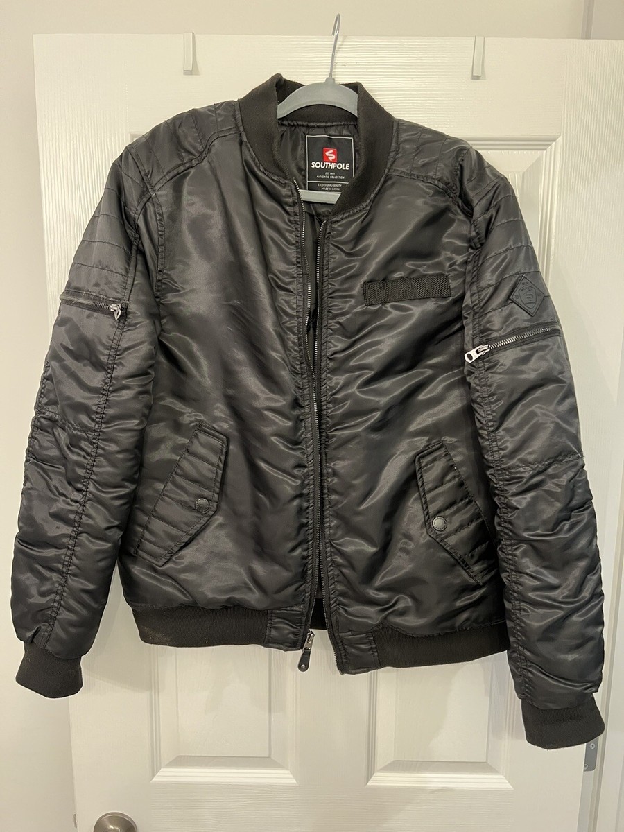 Southpole Men Black Bomber Jacket Medium | eBay Southpole Men Black Bomber Jacket Medium | eBay