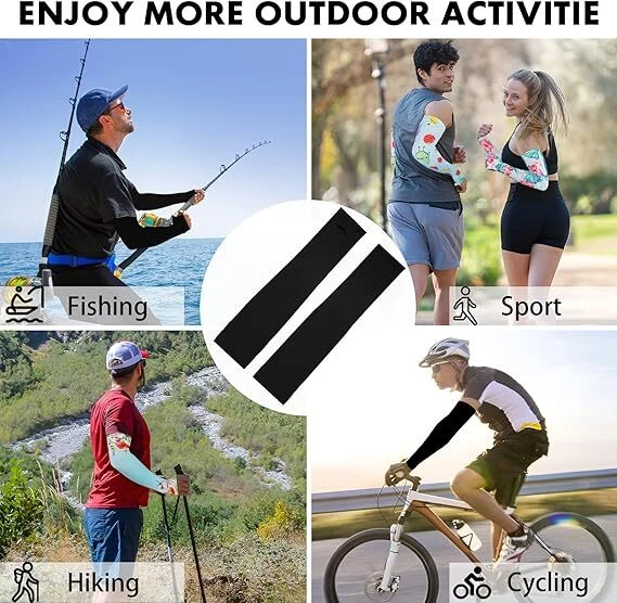 Cooling Arm Sleeves Compression Cover UV Sun Protection Sports For Men Women US - Image 4 of 4