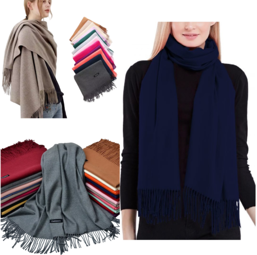 Cashmere Scarf Wool Blend Shawl Ladies Soft Large Thick Warm Luxury Wrap scarves - Picture 5 of 11