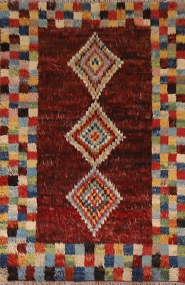 Southwestern Berber Moroccan Brown Area Rug 6x8 Hand-knotted Wool