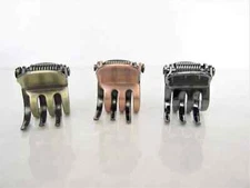 Extra tiny mini dark silver rose gold bronze metal hair claw clips (set of two)