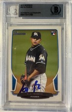 A.J. Ramos Miami Marlins 2013 Bowman Signed Auto Rookie Card #42 Beckett Cert