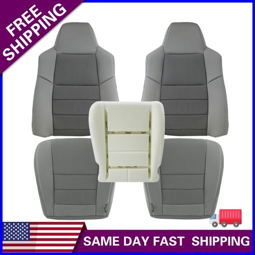 For 2003-2007 Ford F250 F350 Lariat XLT Driver Passenger Cloth Seat Cover / Foam - Picture 33 of 194
