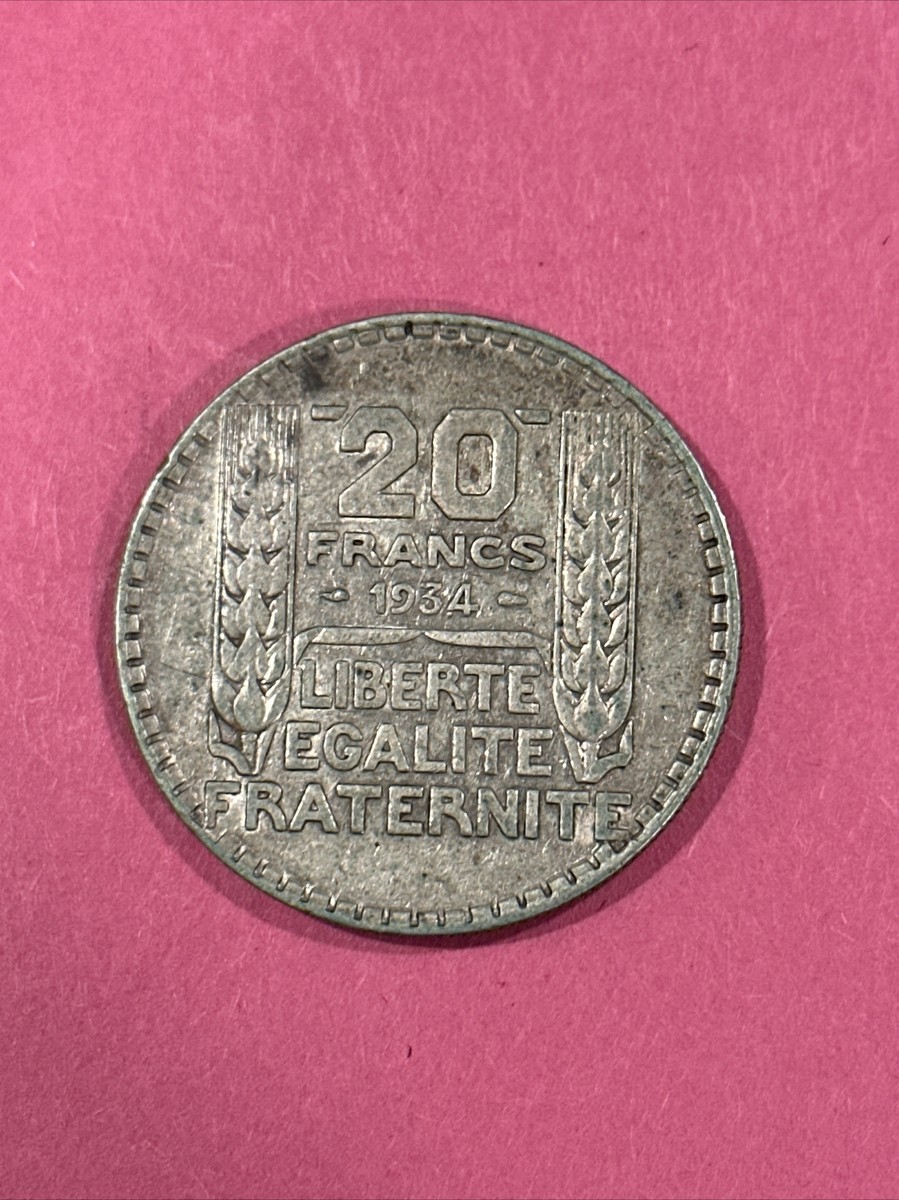 1934 France 20 Francs Silver, 20g .680, Very Nice Coin | eBay