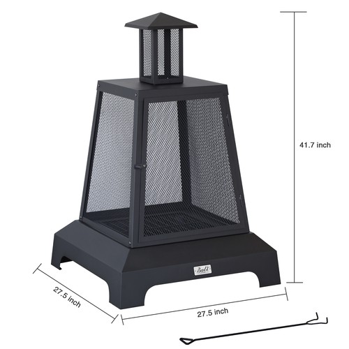 BALI OUTDOORS Fire Foce Leña Quemada Grande Patio Chimenea Malla Pantalla de Chispa - Imagen 7 de 8
