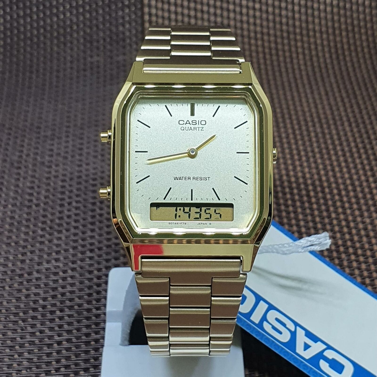 Casio Watch Vintage Retro Dual Time Gold AQ-230GA-9DMQ – Watches & Crystals