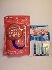 24 Count Travel Mini Toothbrushes Optic White Wisp Disposable Cool Mint  Brushe