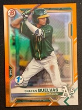 BRAYAN BUELVAS BD-39 - 2021 BOWMAN DRAFT 1ST EDITION - ORANGE PARALLEL /25