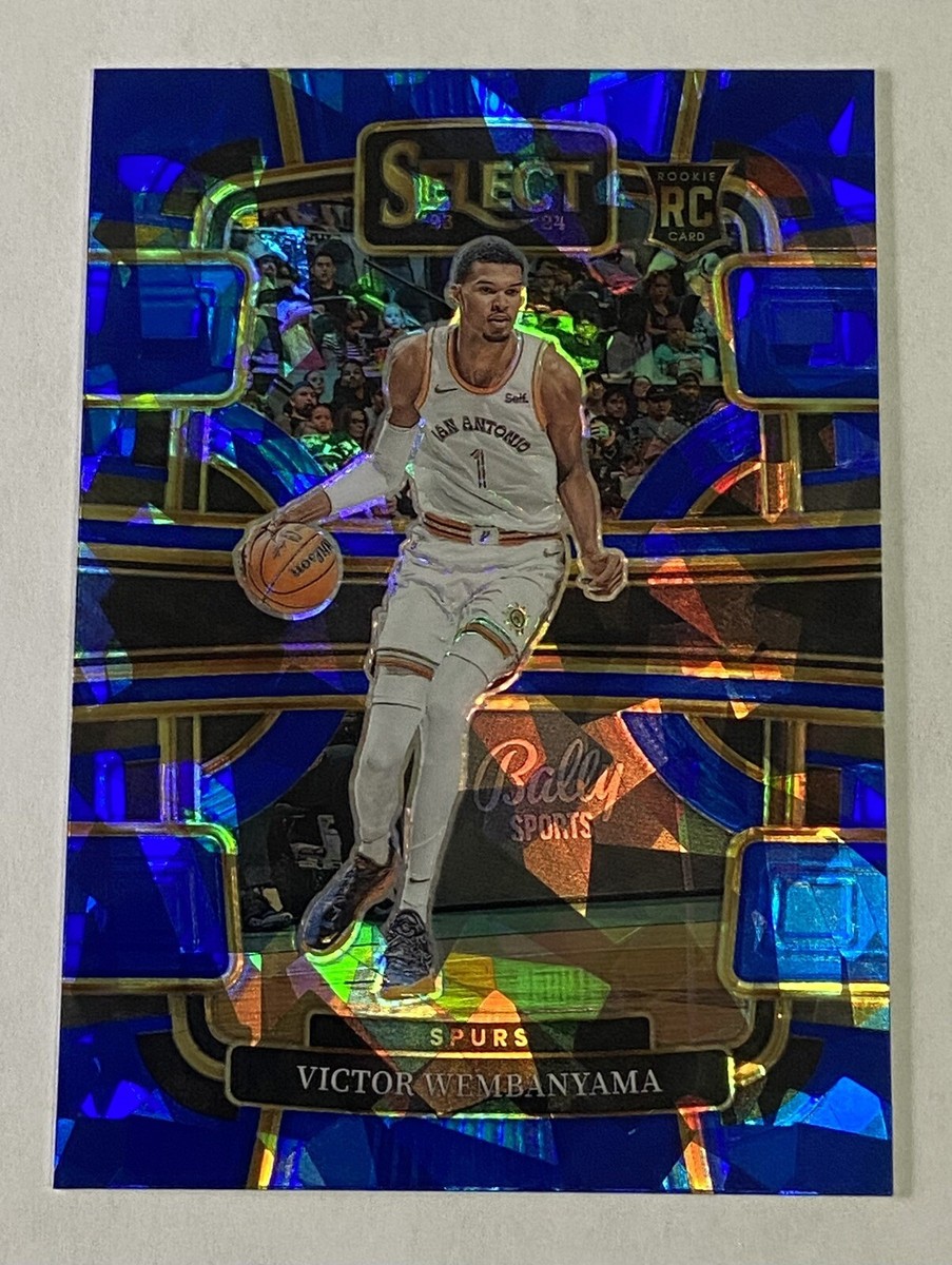 2023-24 Panini Select Victor Wembanyama Blue Cracked Ice Prizm 