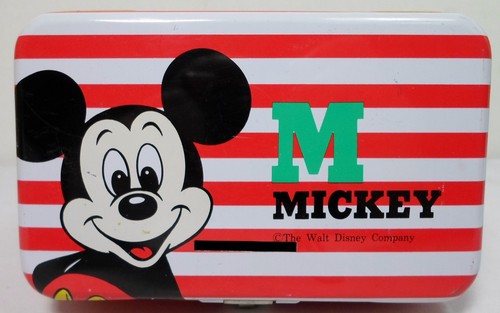 DISNEY VTG 70's MICKEY MOUSE RED TIN COIN BANK BOX BY "MELODY" TAIWAN - Picture 6 of 12