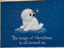 Vintage Ruth Bill Morehead Christmas Card seal pup Current Endangered Young Uns