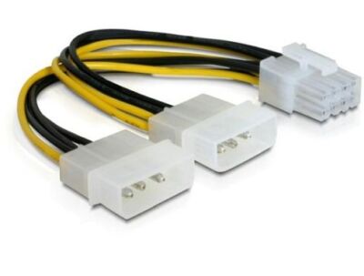 Strom Adapter PCIe PCI Express 8 pol auf 2x 4pol Molex 15cm