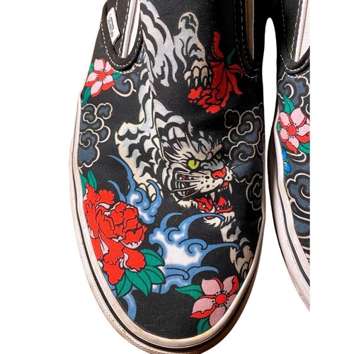 Rare Vans Slip-On Tiger Floral Tattoo Print Sneakers Men's 11 - 2023 Limited - Imagen 2 de 10