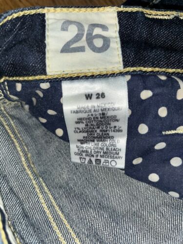 Taverniti So Jeans Manon Damen 26 niedriger Bund Bootcut-Länge 33,5 Zoll dunkel gebraucht, in einwandfreiem Zustand - Bild 8 von 18