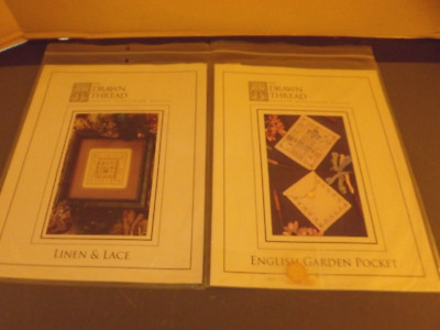 2ea The Drawn Thread Charted Needlework Designs-English Garden Pocket,Linen/Lace