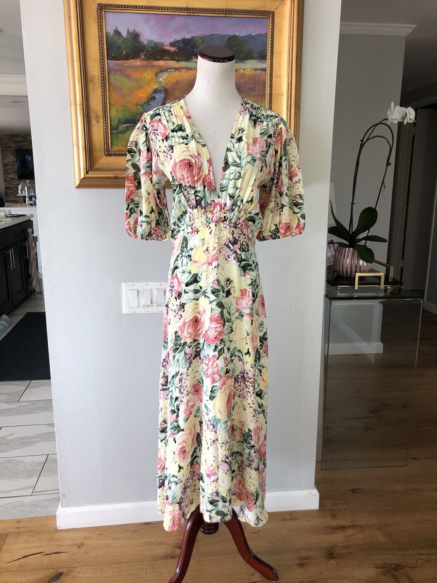 vittoria midi dress venissa floral NWT FAITHFUL THE BRAND Vittoria Midi Dress Size 6 Venissa Floral Print