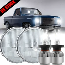 Pair 7 inch LED Headlights Round Approved Hi/Lo Lamp For Chevy C10 1967-1972 DOT