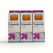 120 count, Sharpened #2 real wood barrel classroom pencils with Erasers