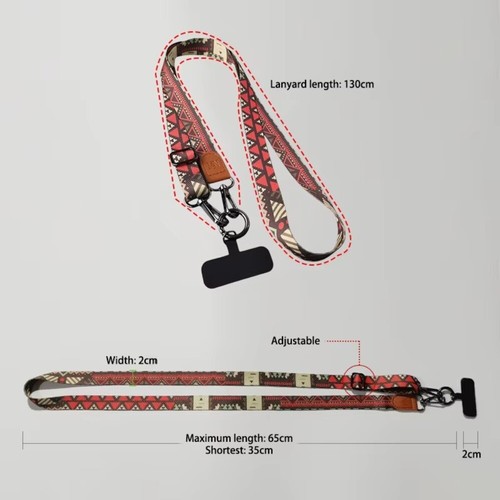 Retro Pattern Crossbody Cell Phone Lanyard Hanging Lanyard Pendant - Photo 2 sur 11