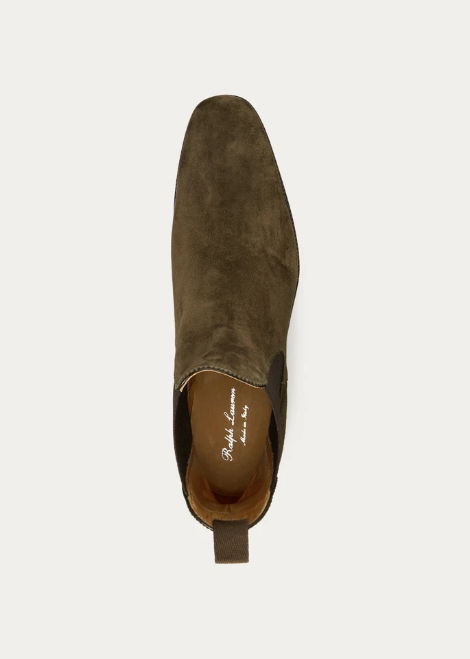 $1,250 Ralph Lauren Etiqueta Púrpura Italia Penfield Cuero Gamuza Botas Chelsea Bota Foto 3 de 4