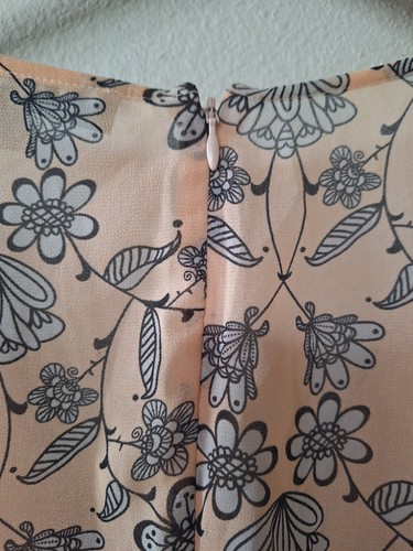 For Love & Lemons Pia Peach/Black Floral Print Romper Womens size L - Picture 5 of 9