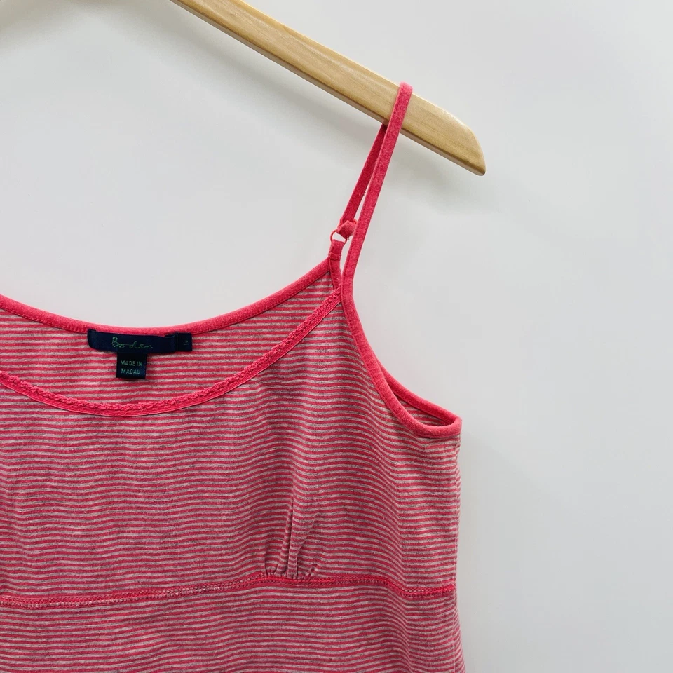 Camiseta sin mangas Boden para niñas jóvenes talla 14 mezcla de algodón camisola a rayas rosa gris 1140 Foto 2 de 4