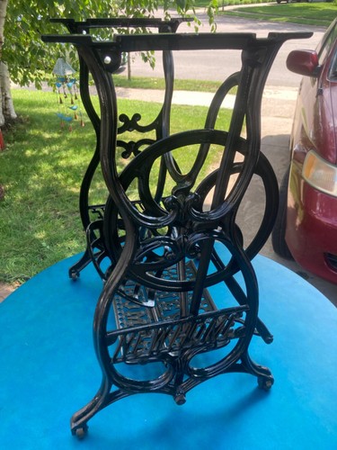 Antique Vtg New home Treadle Sewing Machine Cast Iron Base Table Legs Industrial - Picture 5 of 17